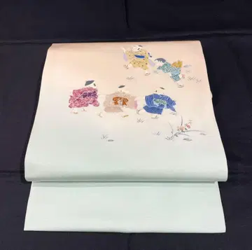 [ 연말연시 외출용 ] 미사용 새상품 순수 실크 시오제 유젠 나고야 오비