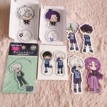 블루 록 굿즈 아크릴 스탠드 다이컷 스티커 음마호페