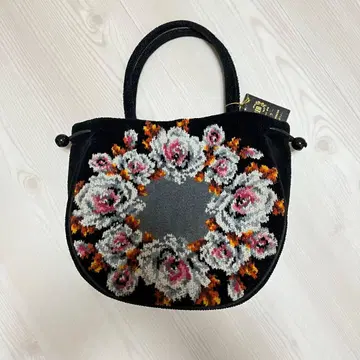 FELLER 페이러 꽃무늬 자수 핸드백 복조리백 2way 새상품급