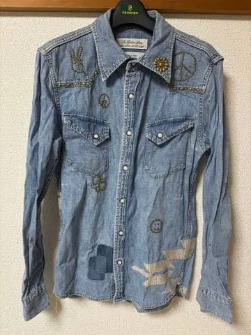 레미 리프 빈티지 가공 데님 셔츠