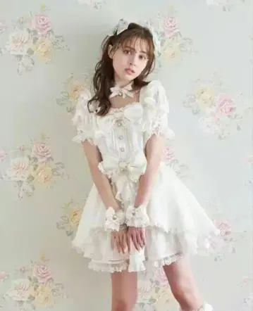 lizlisa 프론트 카슈쿨 BIG 리본 셋업 화이트