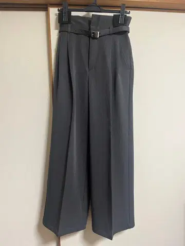 그레이 와이드 팬츠 벨트 포함