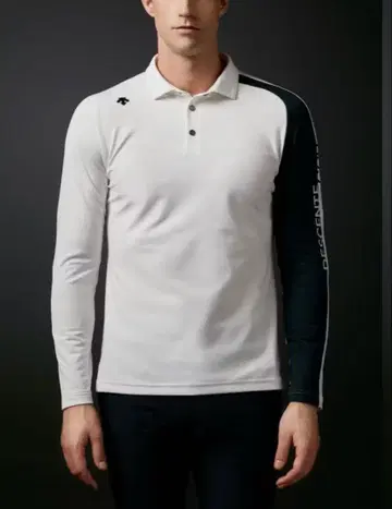 데상트 골프 절개 롱 슬리브 셔츠 O 사이즈