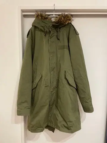 올리브 모즈 코트 퍼 후드 부착