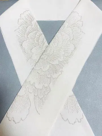 자수 장식용 깃, 장식용 깃, 화이트, 은사, 후리소데, 기모노