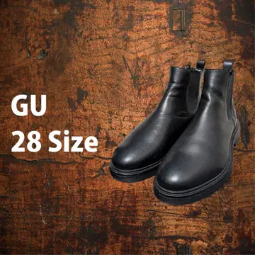 GU 사이드 고어 부츠 리얼 가죽 천연 가죽 블랙