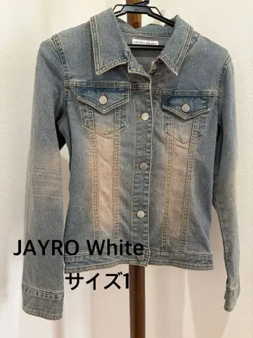 JAYRO White 데님 자켓 사이즈 1 슬림 구제 의류