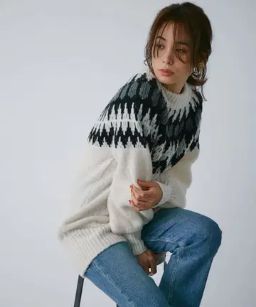 La boutique BonBon 모던 노르딕 니트 스웨터 38