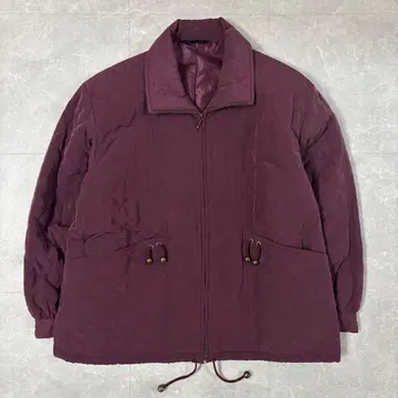 퀼팅 자켓 버건디 와인 레드 M 빈티지