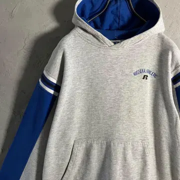 러셀 애슬레틱 후드티 바이컬러 자수 로고 속기모 그레이 IW5