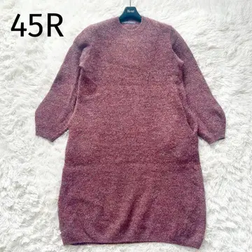 45R 멜란지 모쿠모쿠 노아란 니트 원피스 핑크 mix 울