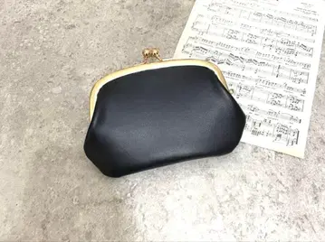 모자 가마구치 미니 지갑 소가죽 블랙