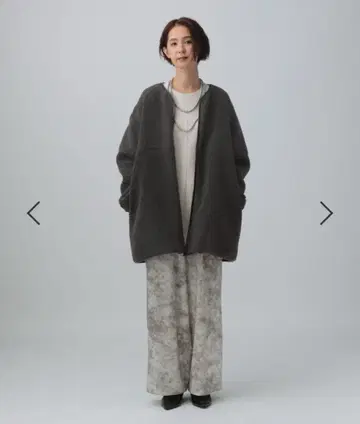 LEPSIM 절개 라이트 보아 코트 이번 시즌 차콜