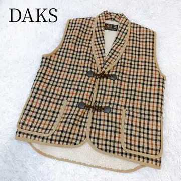 [닥스/DAKS] [M] 보아 체크 레이어드 겉옷 일본제 방한