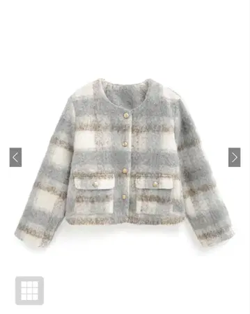 GRL 체크 무늬 샤기 자켓[gn358]