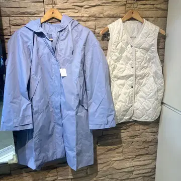 라이트 퍼플 코트와 화이트 베스트 세트