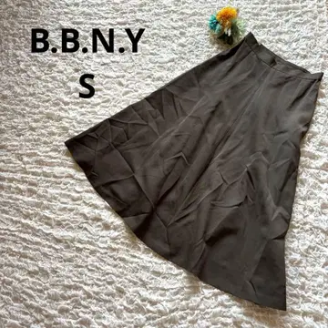 B.B.N.Y 플레어 롱 스커트 울 레나운 카키 S 고급