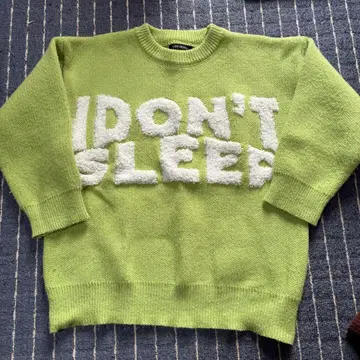 여성용 상의 니트 스웨터 옐로우 그린