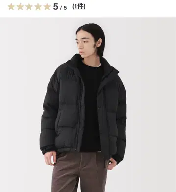 무인양품 경량 다운 포켓터블 자켓 신사 M 블랙