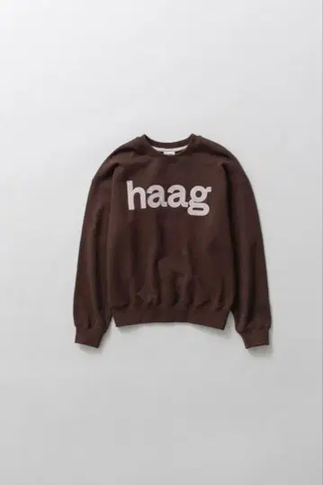 [ 새상품 ] 한국 브랜드 haag(헤이그) 브라운 맨투맨 쇼핑백 포함