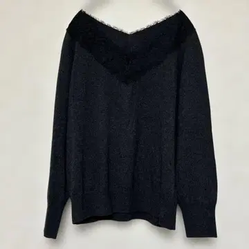 새상품급 NOBLE 노블 레이스 니트 차콜 그레이