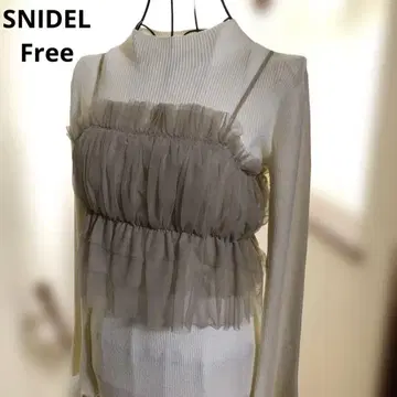 새상품급 SNIDEL 뷔스티에 포함 긴팔 니트 원피스 아이보리 Free
