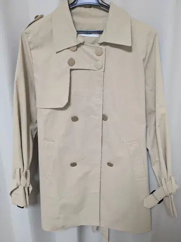미니 트렌치코트 베이지
