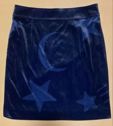 MARY QUANT 별과 달 프린트 타이트 스커트