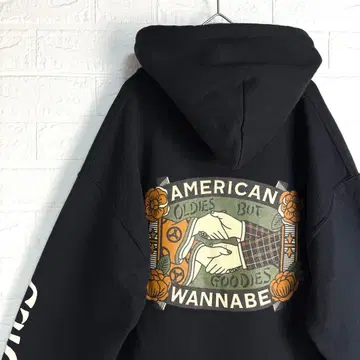 [초레어] AMERICAN WANNA BE 백 프린트 후드티