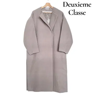 두지엠 클라세 비버 노카라 롱 코트 베이지