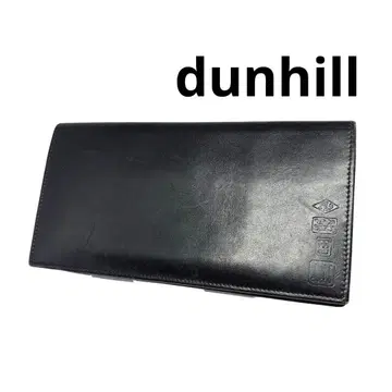 dunhill 장지갑 블랙 천연 가죽 이단 접이 스마트 심플