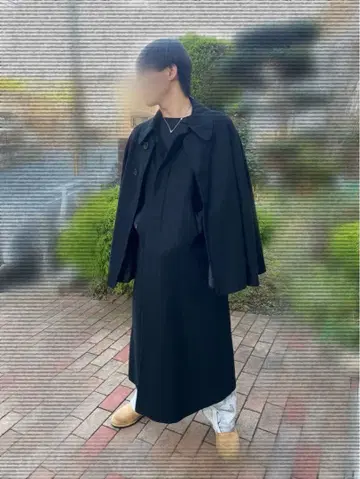 남성용 인버네스 코트 블랙