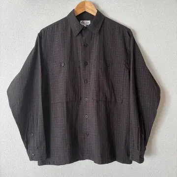 CTC STORE DOBBY CHECK SHIRTS M Brown