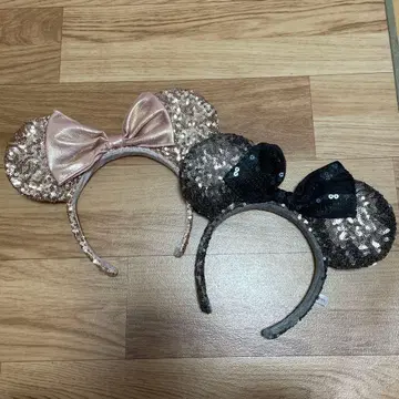 미니 마우스풍 스팽글 머리띠 2개 세트
