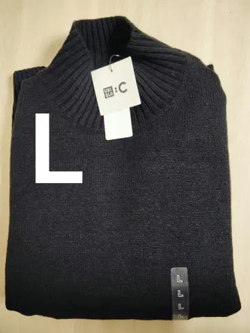 새상품 UNIQLO C 로우게이지 하이넥 스웨터 블랙 L 유니클로