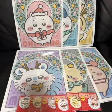 치이카와 세븐일레븐 A4 파일 & 캔 거울 6종 세트