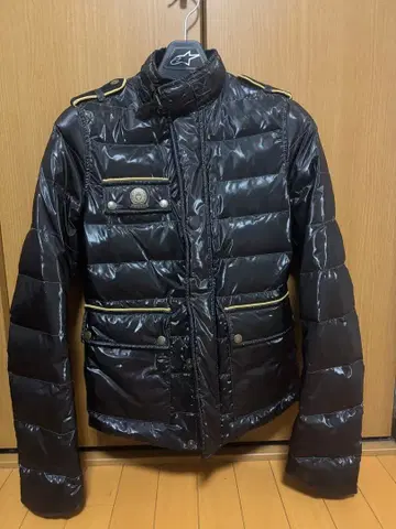 BELSTAFF 사이즈 40 광택 블랙 브라운 라이더 다운 자켓