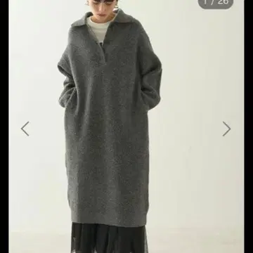 [시착만 한 상품] 아메리칸 홀릭 카라 부착 편직 니트 원피스