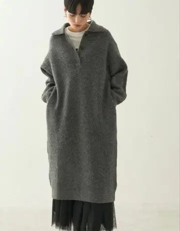 [시착만 한 상품] 아메리칸 홀릭 카라 부착 편직 니트 원피스