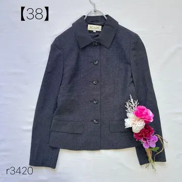 스캐퍼 자켓 테일러드 칼라 울 혼방 화이트 블랙 [ 38 ]