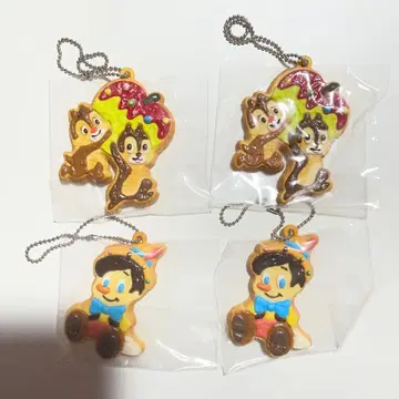 (초 레어 헤이세이 레트로) 칩과 데일 & 피노키오 쿠키풍 키링