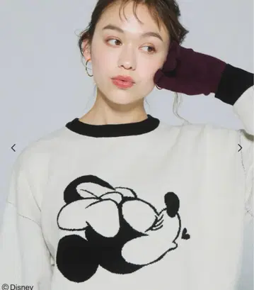 [ L 사이즈 ] coca 디즈니 더블 자카드 니트탑 아이보리