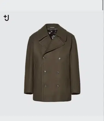 울 블렌드 오버 사이즈 피 코트 올리브 [ M ]