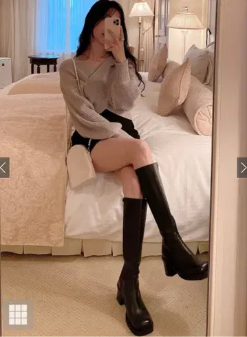 GRL 블랙 롱 부츠