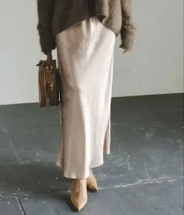 미사용 noble 새틴 스커트 새틴 롱 스커트