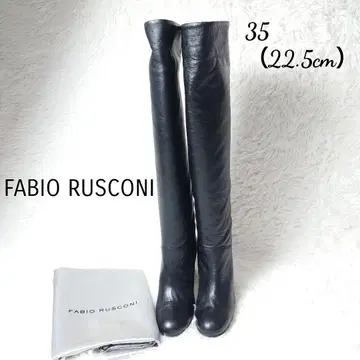 FABIO RUSCONI 파비오 루스코니 롱 부츠 니하이 부츠 블랙