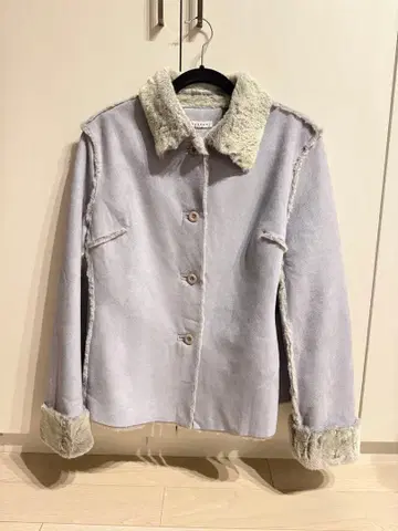 Shury 무스탕 코트 퍼플 보라색