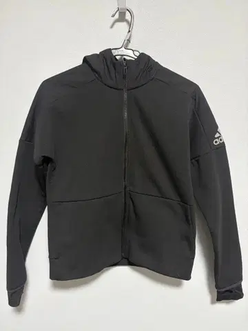 adidas 블랙 풀 집업 후드티