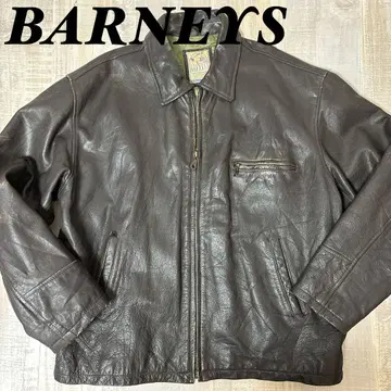 [ 빅 사이즈 천연 가죽 ] BARNEYS 싱글 라이더 자켓 바니스