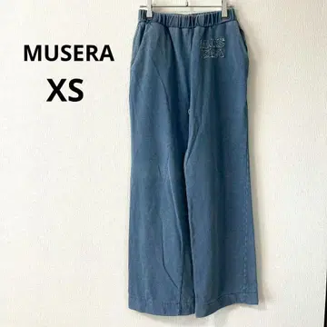 MUSERA 와이드 팬츠 맨투맨 XS 스카이블루 허리밴딩